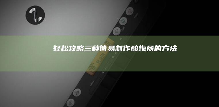 轻松攻略：三种简易制作酸梅汤的方法